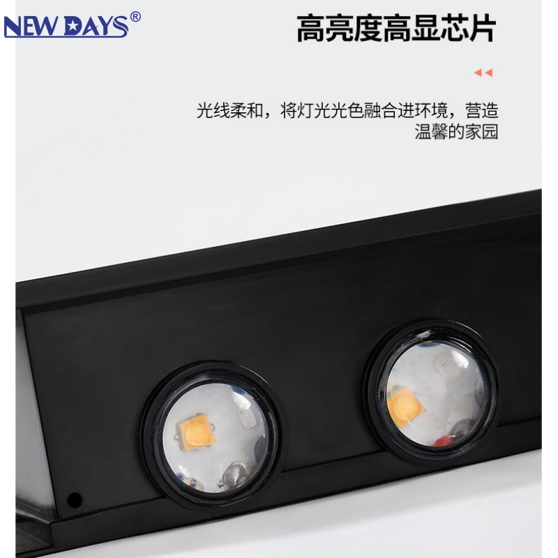 NEWDAYS brand cross-border new led integrated solar waist trapezoidal wall lamp, outdoor waterproof, energy-saving, high-brightness lighting decorative garden lamp, solar lamp street lamp details Picture