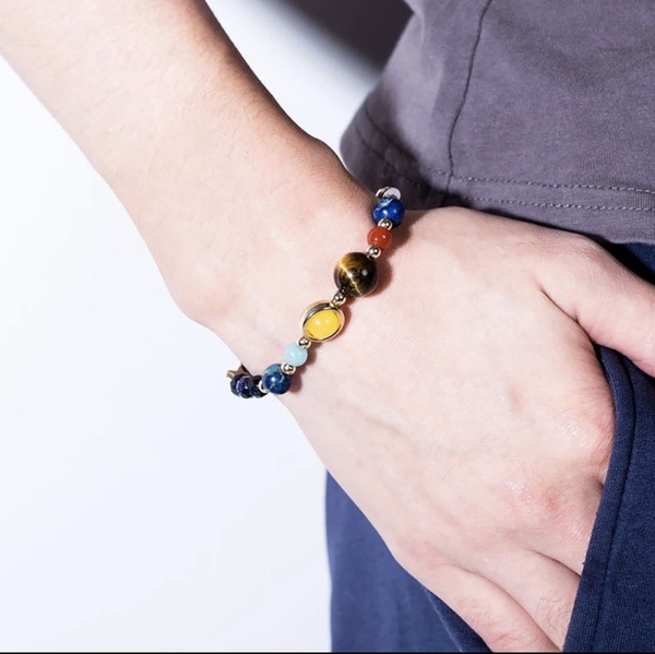 Starry Sky Nine Planets Volcanic Stone bracelet, simple and versatile couple bracelet, personalized energy stone bracelet manufacturer wholesale Item Picture