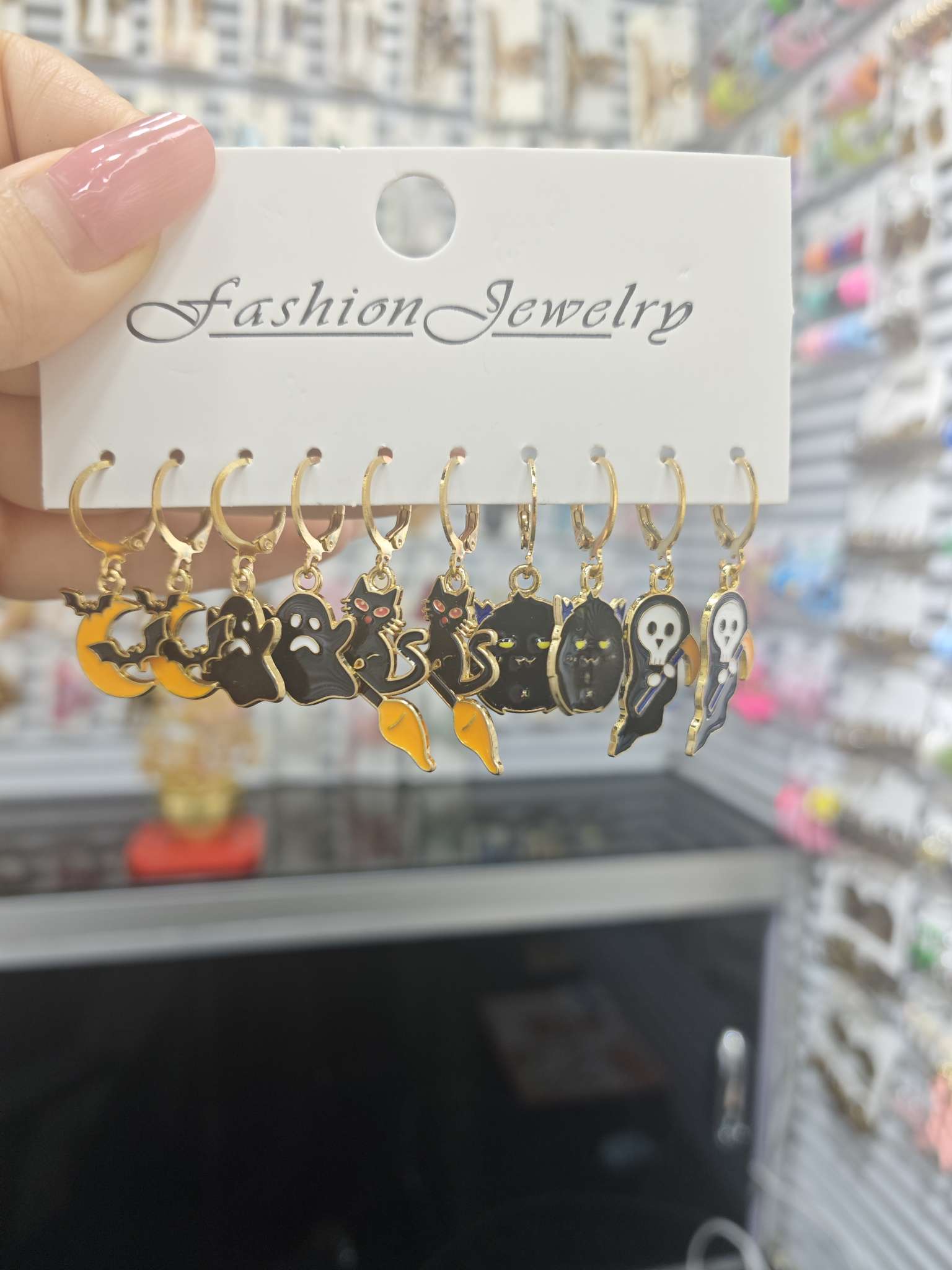 跨境热销滴油万圣节耳环个性创意幽灵蝙蝠南瓜耳饰