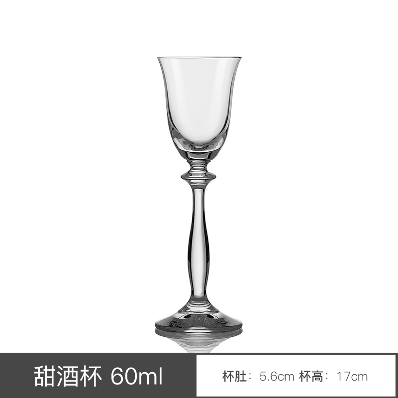 源头工厂直销无铅水晶酒杯红酒杯手工雕刻描金高透耐热捷克莱克斯无铅水晶杯玻璃杯60ml安吉拉烈酒杯 full figure
