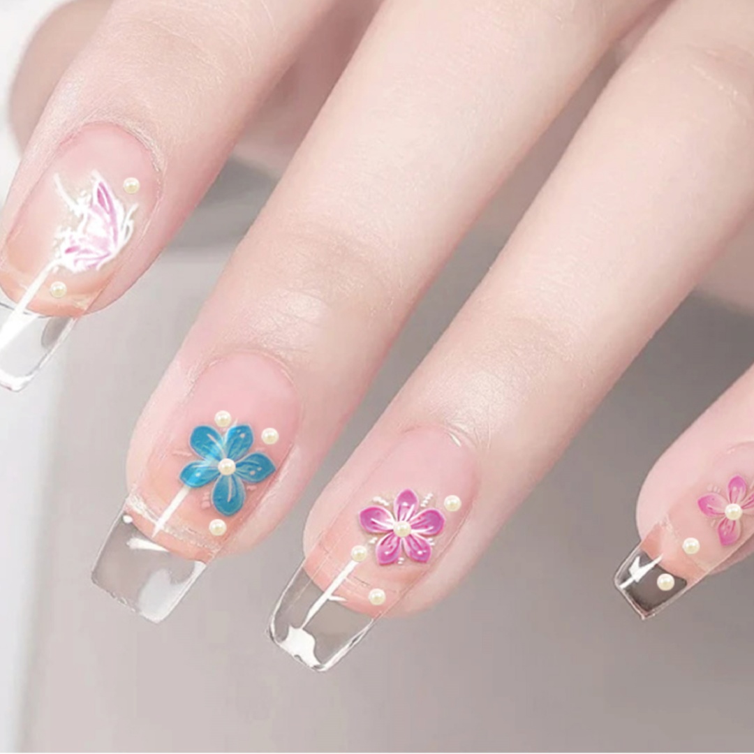 Children's nail and makeup stickers, waterproof girls' forehead stickers, flower-shaped hairpins, brow stickers, pearl, crystal and gemstone stickers Item Picture