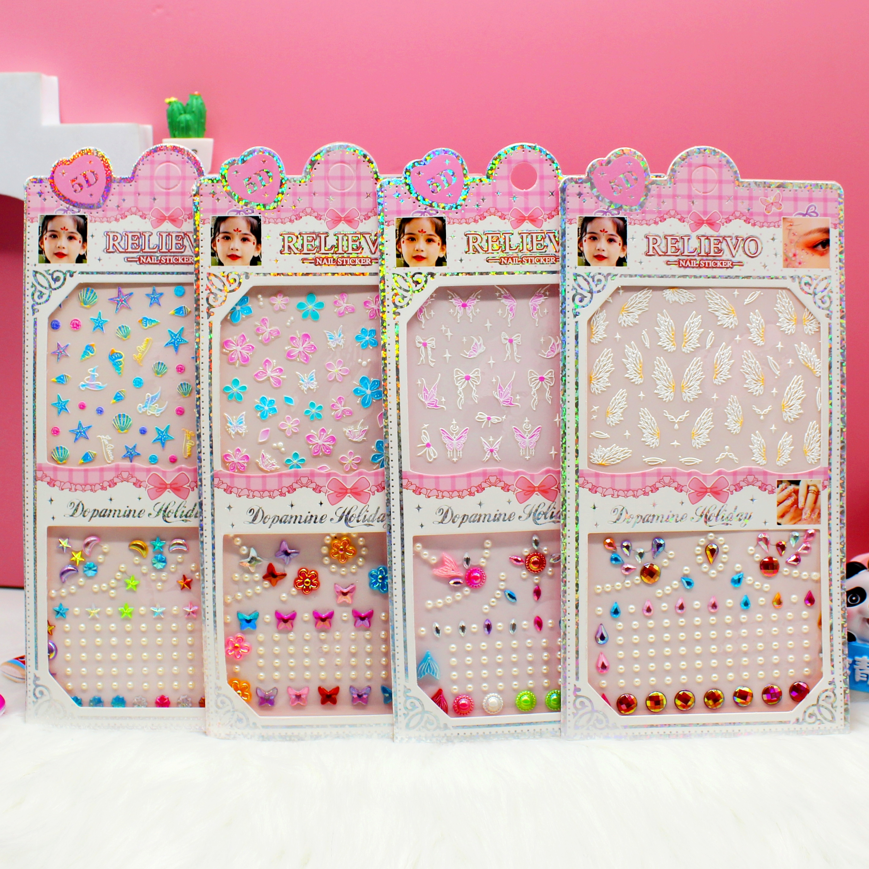 European and American beveled zircon nail sticker set, wearable nail art finished product, fashionable nail art stickers Specification image