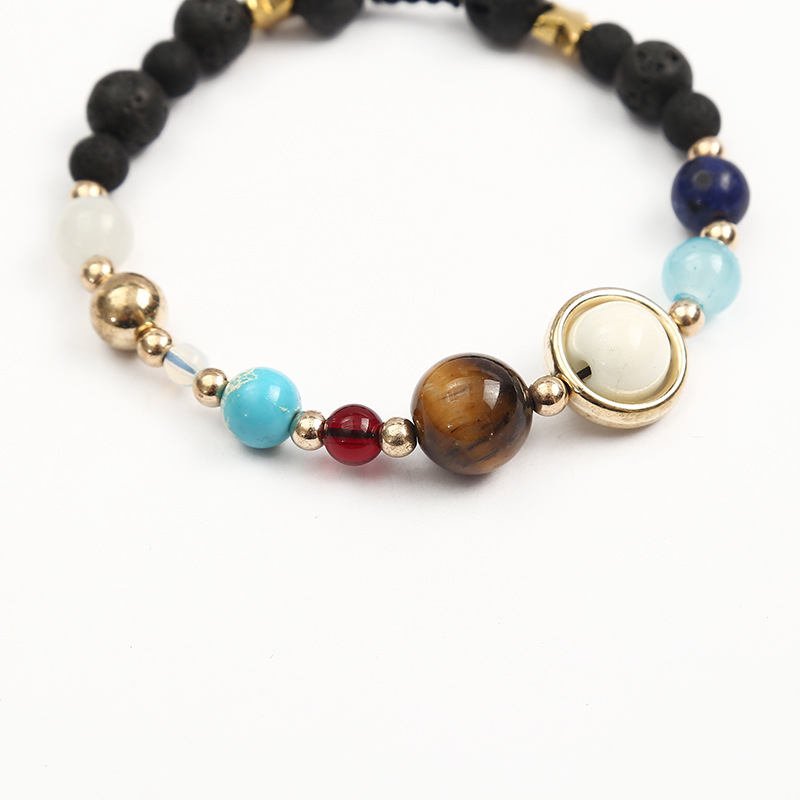 Starry Sky Nine Planets Volcanic Stone bracelet, simple and versatile couple bracelet, personalized energy stone bracelet manufacturer wholesale detail image 7