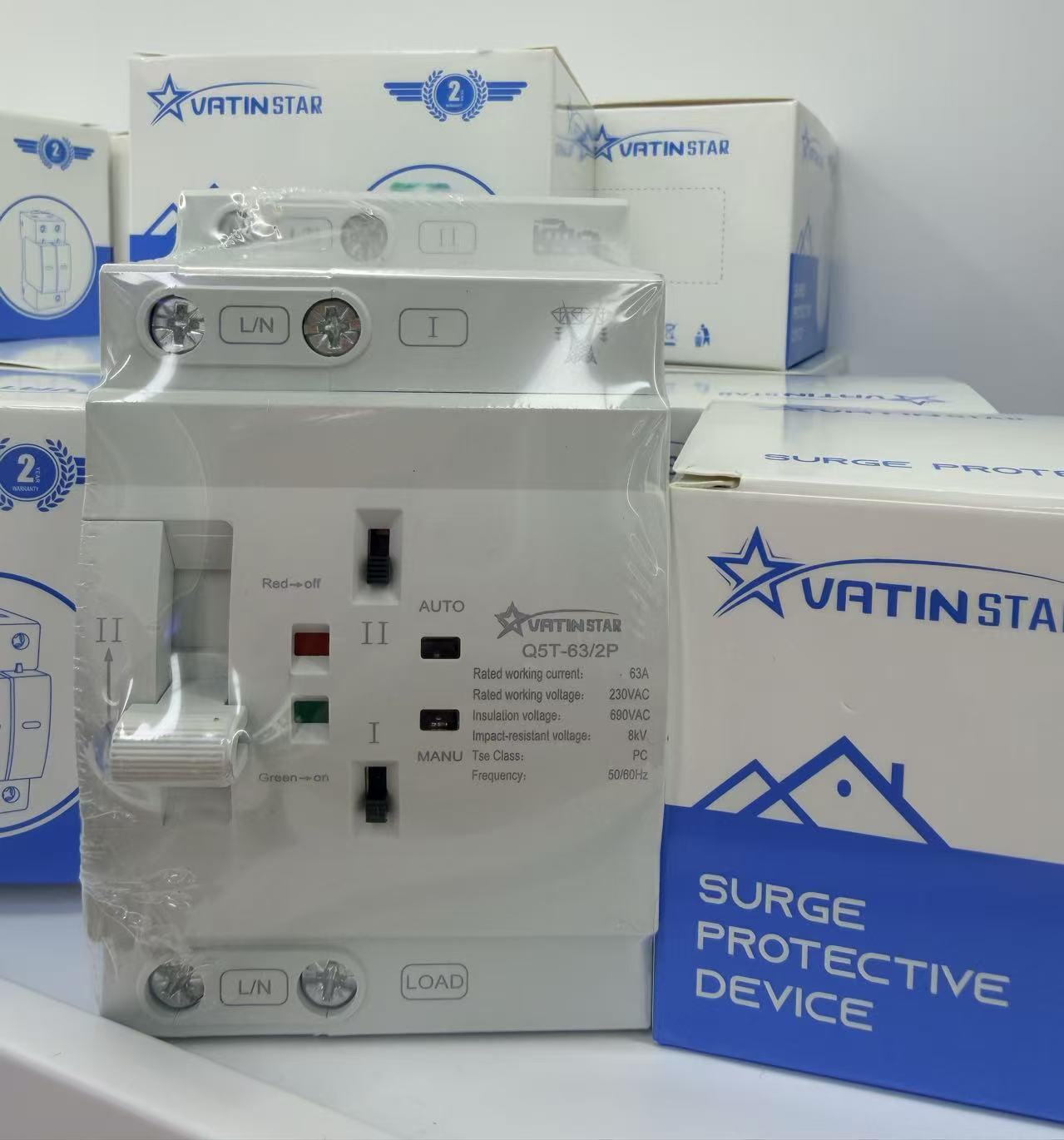 VATING STAR IQB-125 DC 2P DC surge protector Surge protection device Lightning Overvoltage protection switch Item Picture