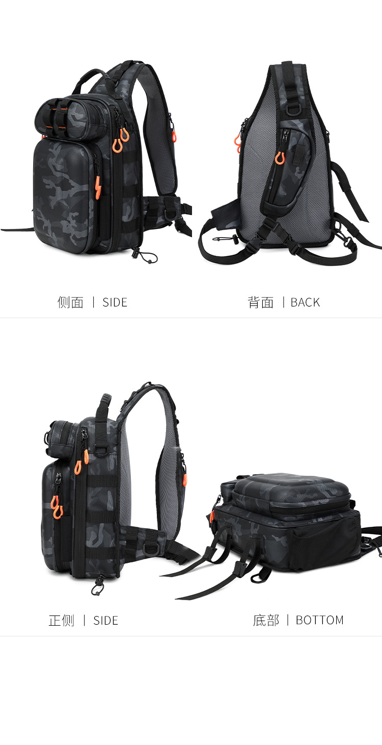 Lure bag: Multi-functional lure bag, dual-purpose high-end PVC hard shell waterproof backpack, crossbody bag, outdoor travel bag, cycling bag, fishing bag detail image 10