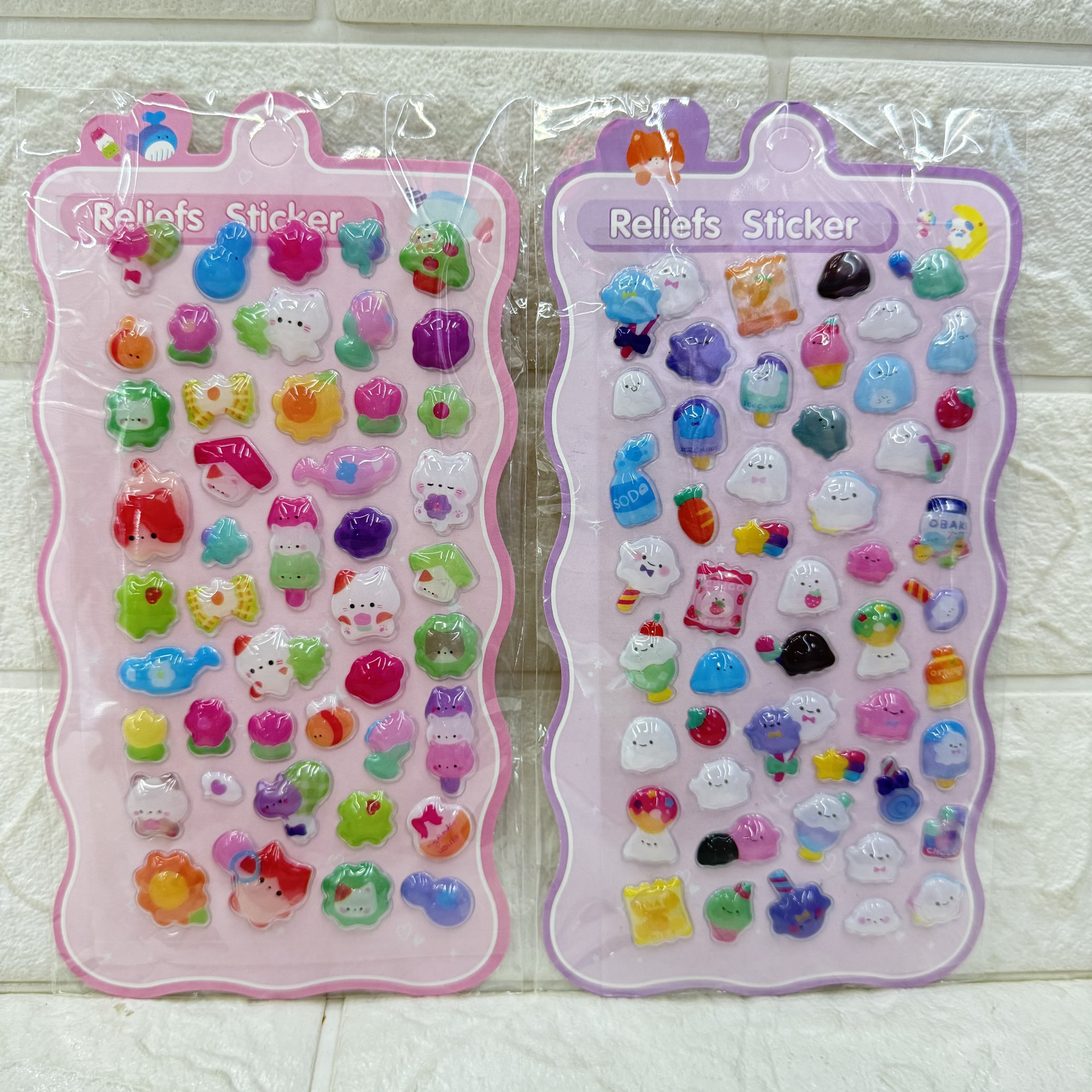 Cartoon 3D relief stickers, cute animal diy mobile phone decoration stickers, three-dimensional relief solid stickers