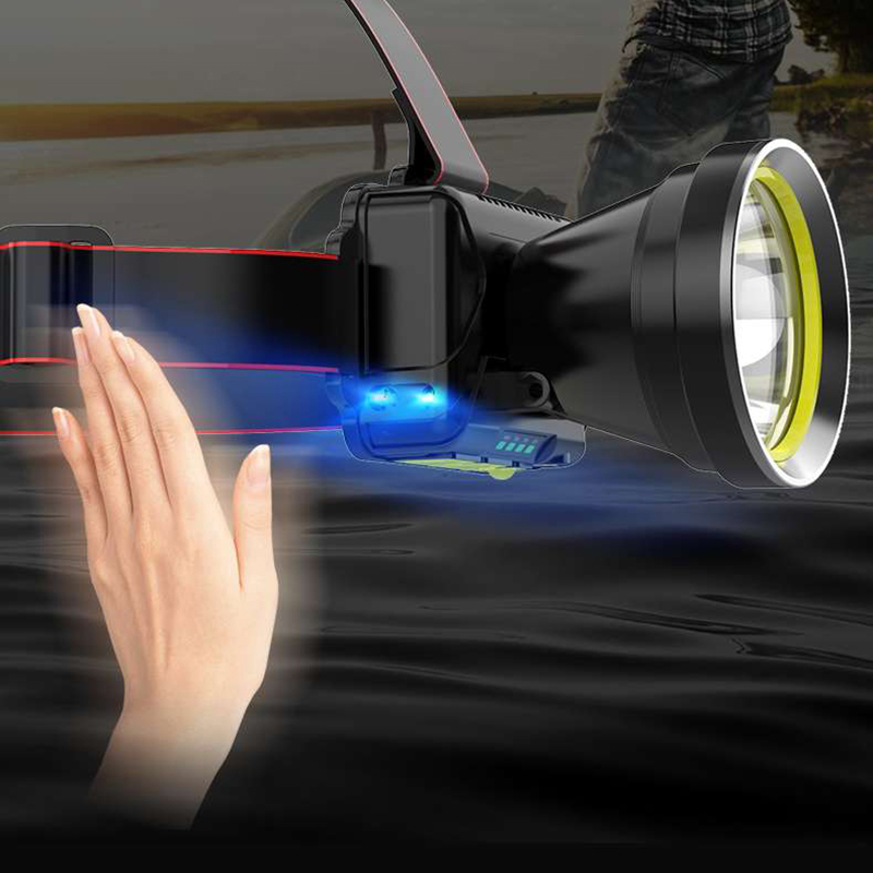 V11 headlamp USB charging, hand-waving sensor white laser headlamp, cycling headlamp, outdoor camping headlamp, miner's lamp, repair headlamp, camping headlamp, fishing headlamp Item Picture