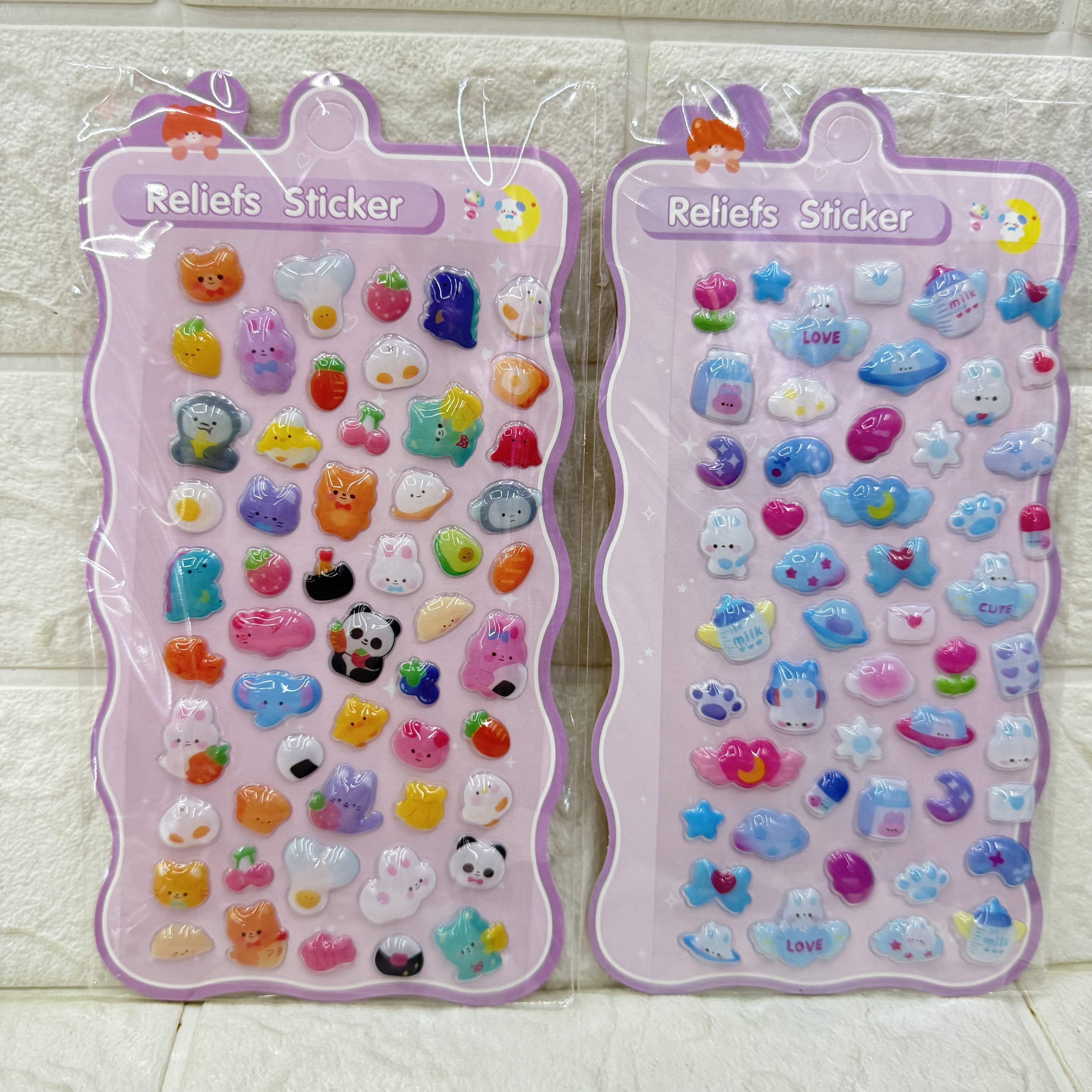 Cartoon 3D relief stickers, cute animal diy mobile phone decoration stickers, three-dimensional relief solid stickers Specification image