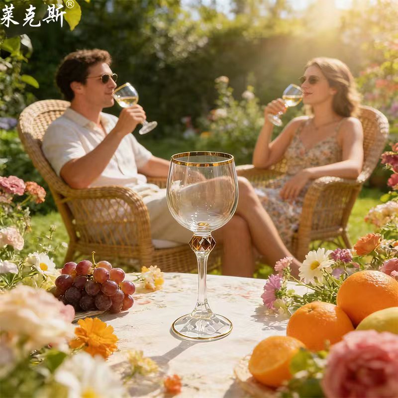 捷克进口莱克斯环保安全无铅水晶杯茱丽叶描金190ml白葡萄酒杯 undefined
