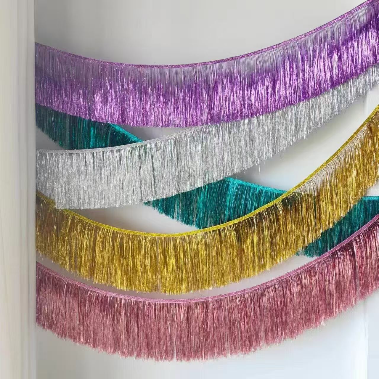 Wedding ribbon rain curtain decoration, colorful ribbon latte art, birthday party supplies Application Scenario