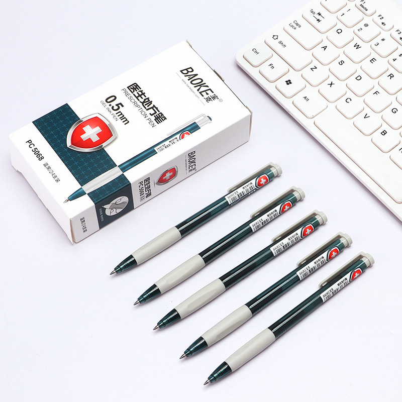 Bok 5068 prescription pen, blue-black press gel pen, nurse's signature pen, ink blue, can print LOGO