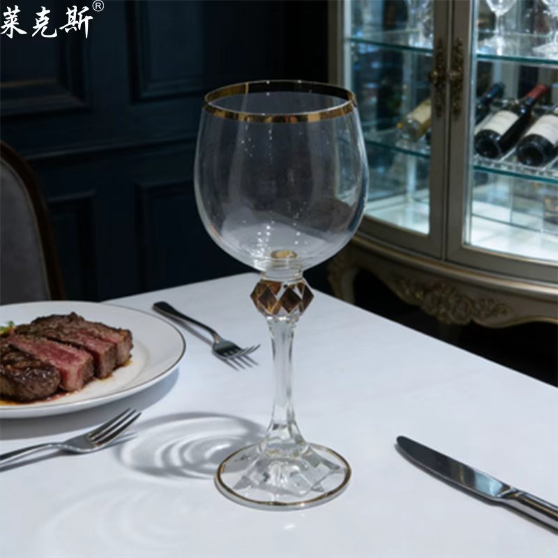 捷克进口莱克斯环保安全无铅水晶杯茱丽叶描金190ml白葡萄酒杯 Specification drawing