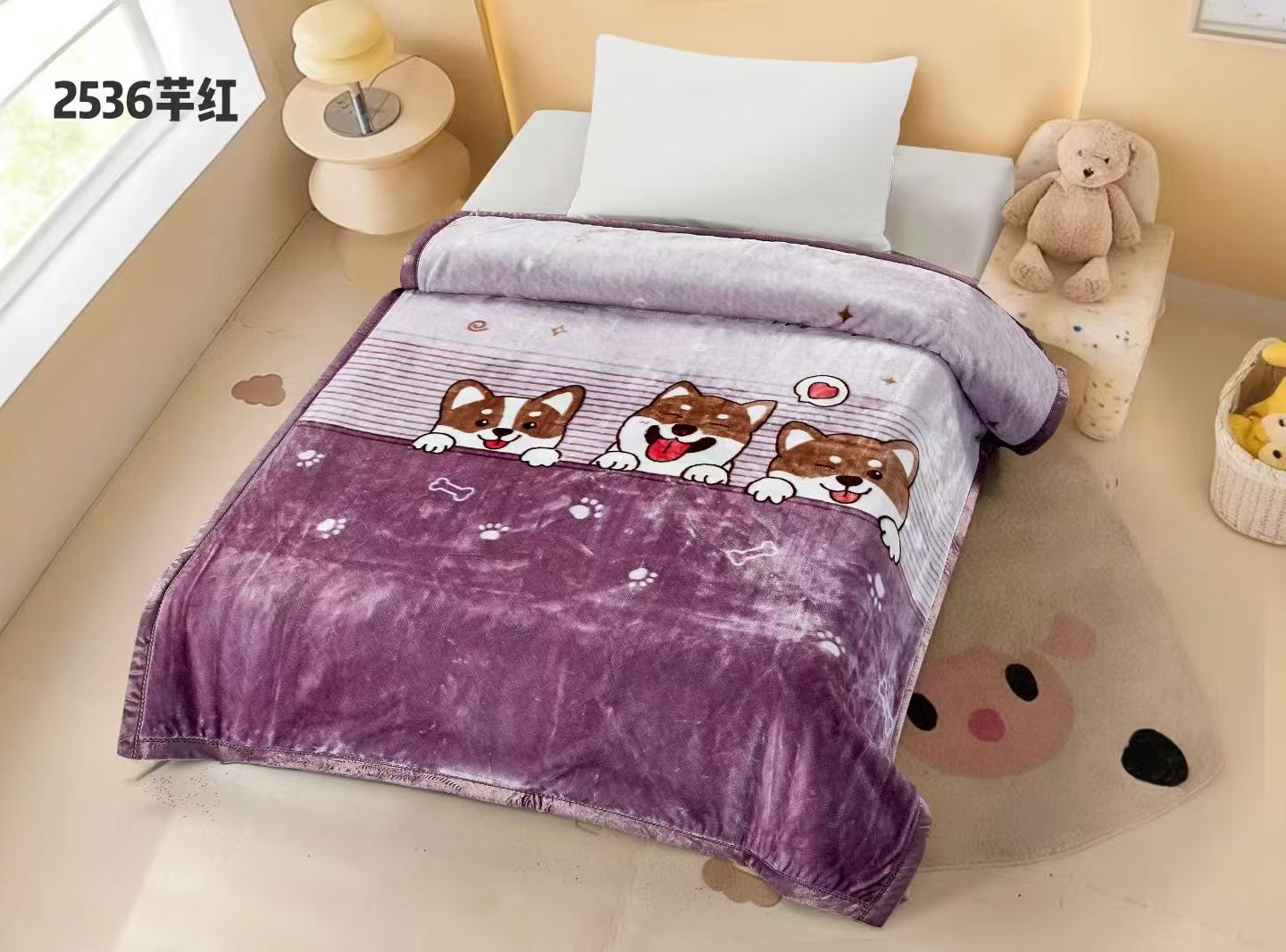 Factory direct sales, cartoon-patterned blankets, soft, skin-friendly and warm home bed covers, spring and autumn quilts detail image 1
