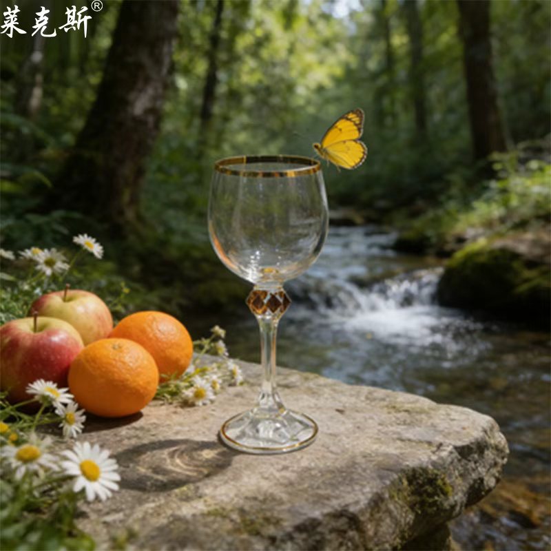 捷克进口莱克斯环保安全无铅水晶杯茱丽叶描金190ml白葡萄酒杯 undefined