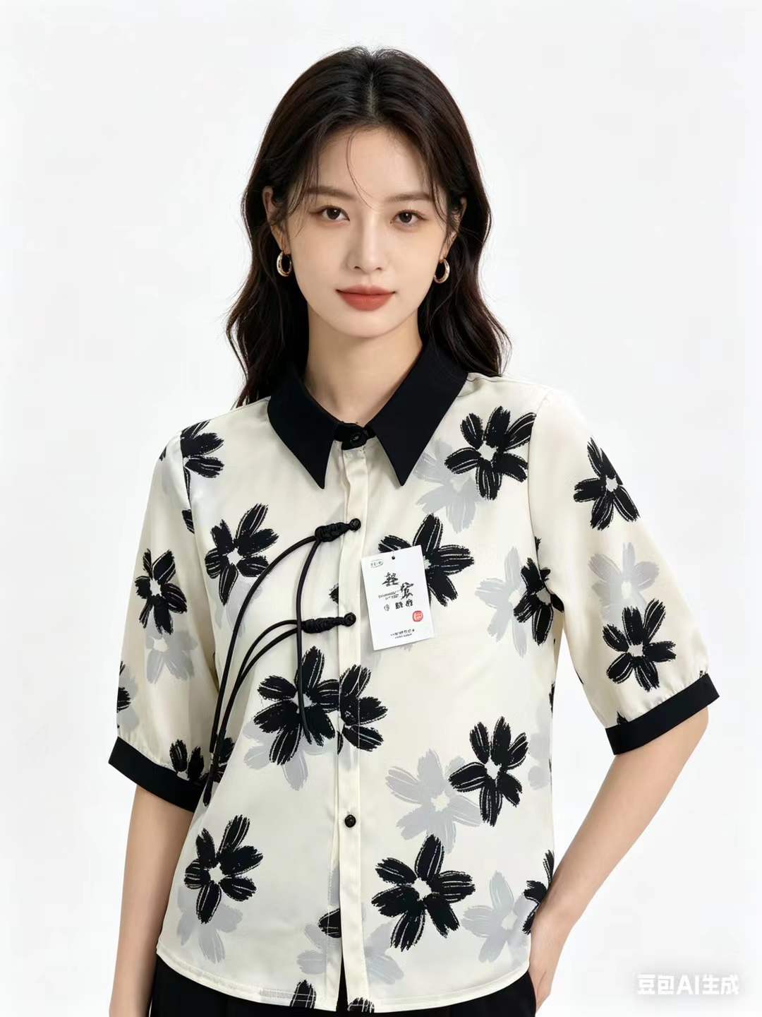 衬衫女短袖时尚/真丝衫/女装/桑蚕丝/女夏季上衣细节图