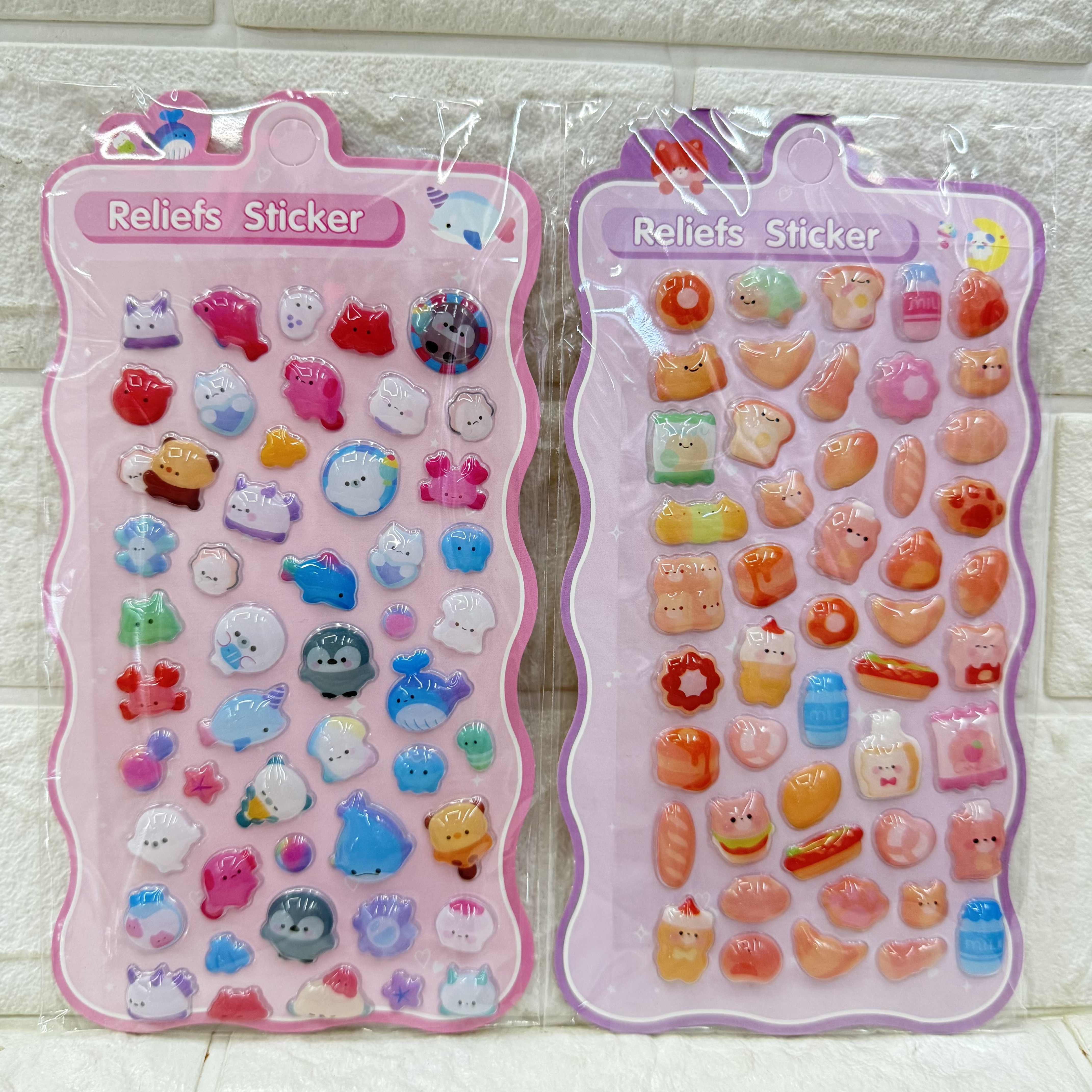 Cartoon 3D relief stickers, cute animal diy mobile phone decoration stickers, three-dimensional relief solid stickers details Picture