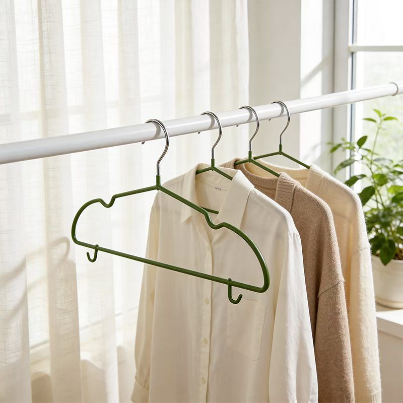 Item No. : 1204 Resin Anti-slip Hanger Size: 4.0 Diameter 60g 43 cm Material: Hollow Iron Wire +PVC impregnation liquid One piece 50 sets 400