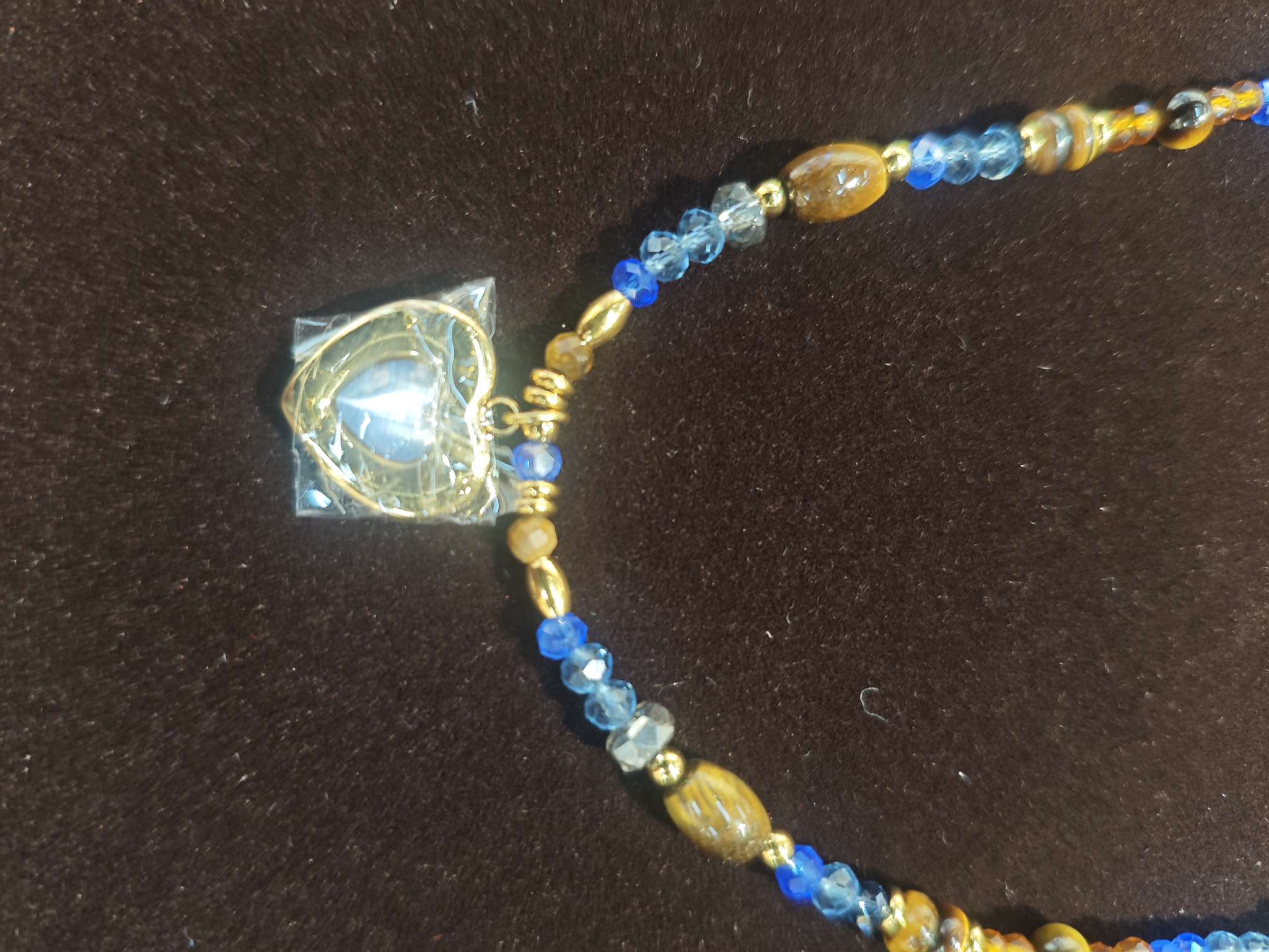 New style jewelry necklace, high-end natural stone heart-shaped pendant gold necklace detail image 5