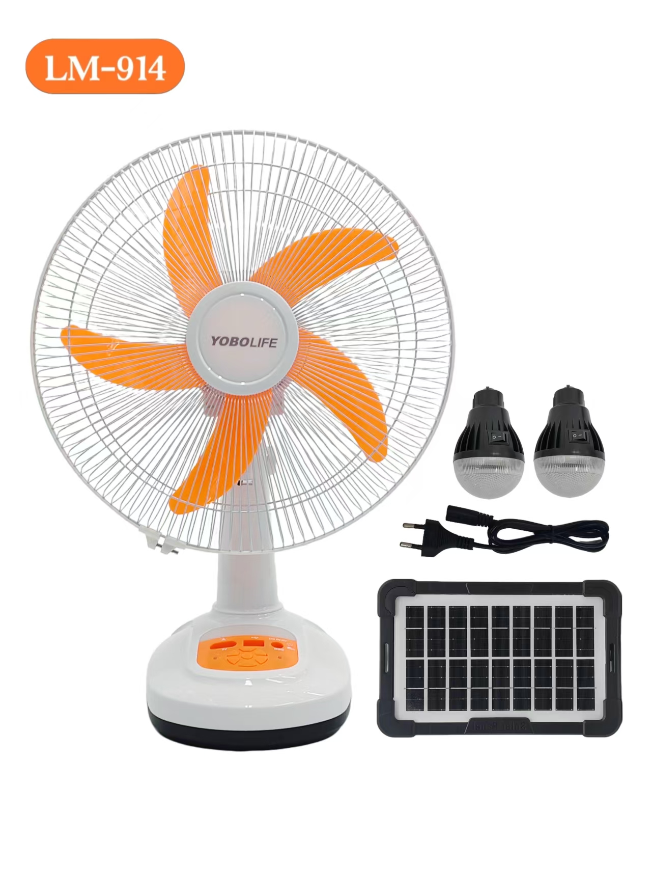 YOBOLIFE's new LM-914 floor-standing fan, a 14-inch solar-powered charging fan, is a best-selling desktop fan. Best-selling small household fans in West Asia, Africa and South America Application Scenario
