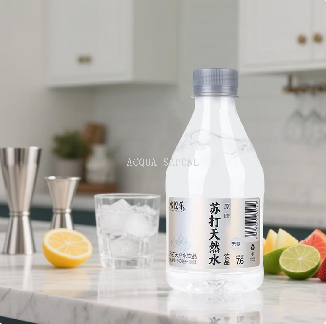 Free shipping! Shuiyuele Drinking Water Natural Soda Water, PH 7.6, car water, original flavor 360ml mineral water Specification image
