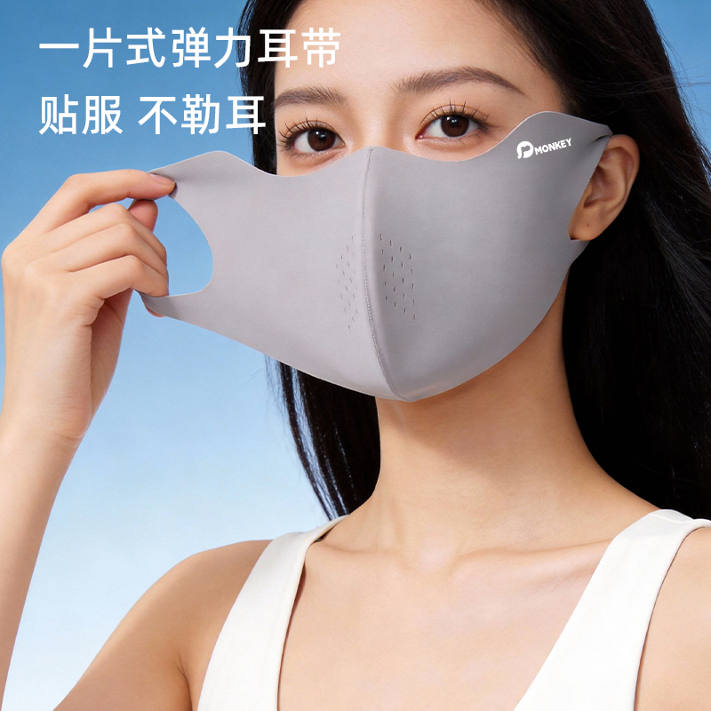 Sun protection mask, high school girls' appearance level 26 Spring new ice Silk mask UPF50+ Ice Silk UV protection mask wholesale details Picture