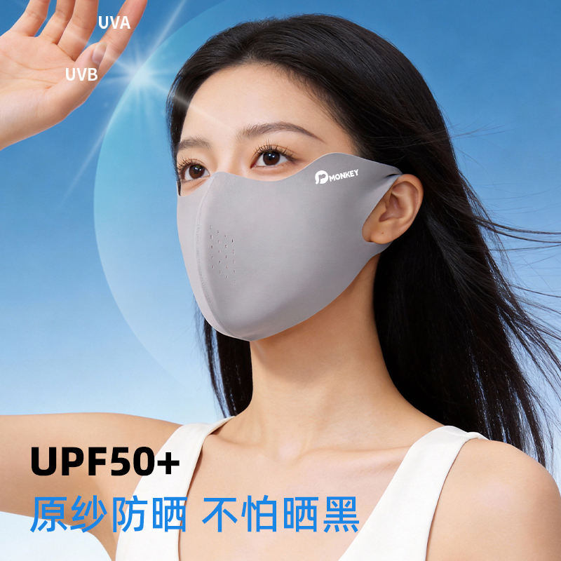 Sun protection mask, high school girls' appearance level 26 Spring new ice Silk mask UPF50+ Ice Silk UV protection mask wholesale Specification image
