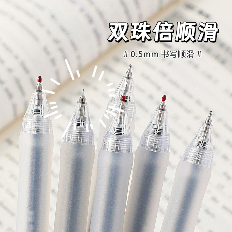 The UC-P20 double-bead dot press gel pen is simple and practical, durable and transparent for students to practice questions, and is specially designed for exams Specification image