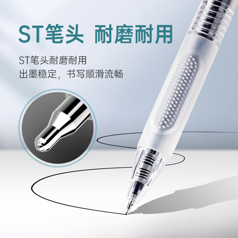Burke 1955 Press gel pen st tip practice pen, high appearance level, quick-drying, smooth water pen, transparent rod signature pen details Picture