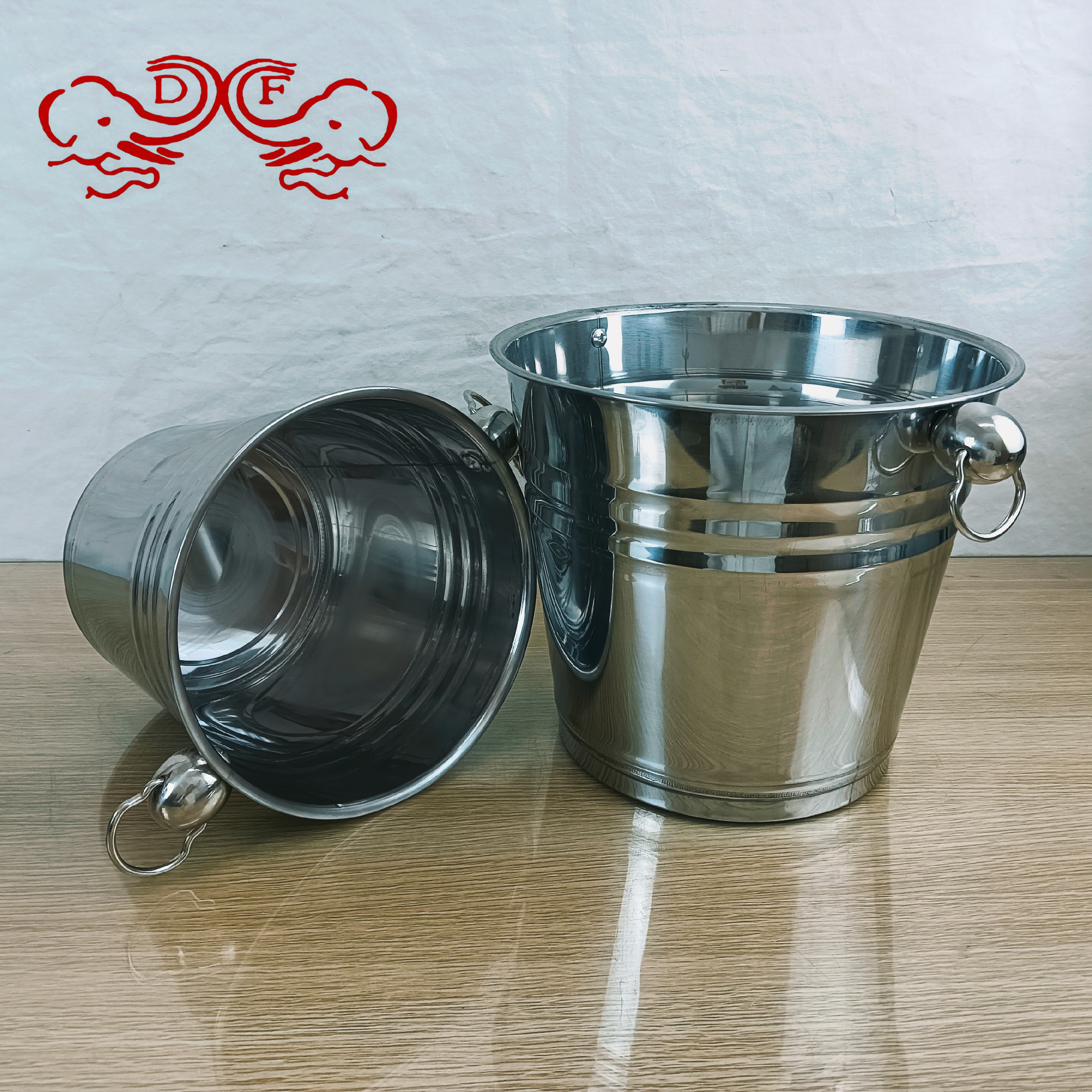 DF99366 stainless steel double-ear ice bucket, water bucket, storage bucket, beer machine, beverage rice bucket, kitchenware, kitchen supplies, DF TRADINGHOUSE Specification image