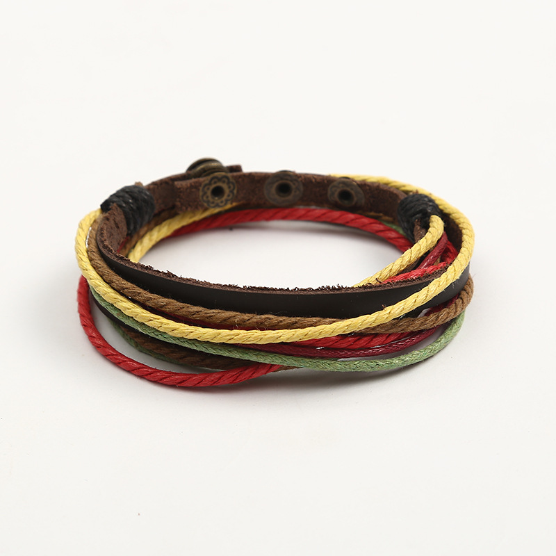 New retro ethnic style bracelet, fashionable and simple hand-woven bracelet, cowhide leather jewelry, unisex details Picture