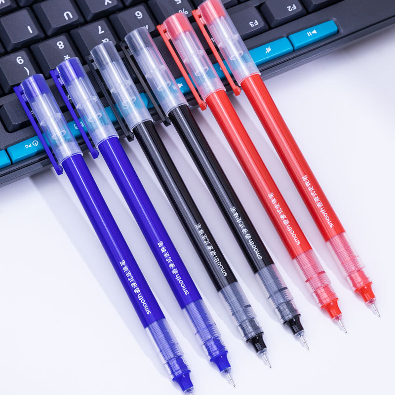 Guangna direct liquid ballpoint pen, quick-drying black gel pen, water pen, 0.5mm large capacity pen tip, signature and practice pen Application Scenario