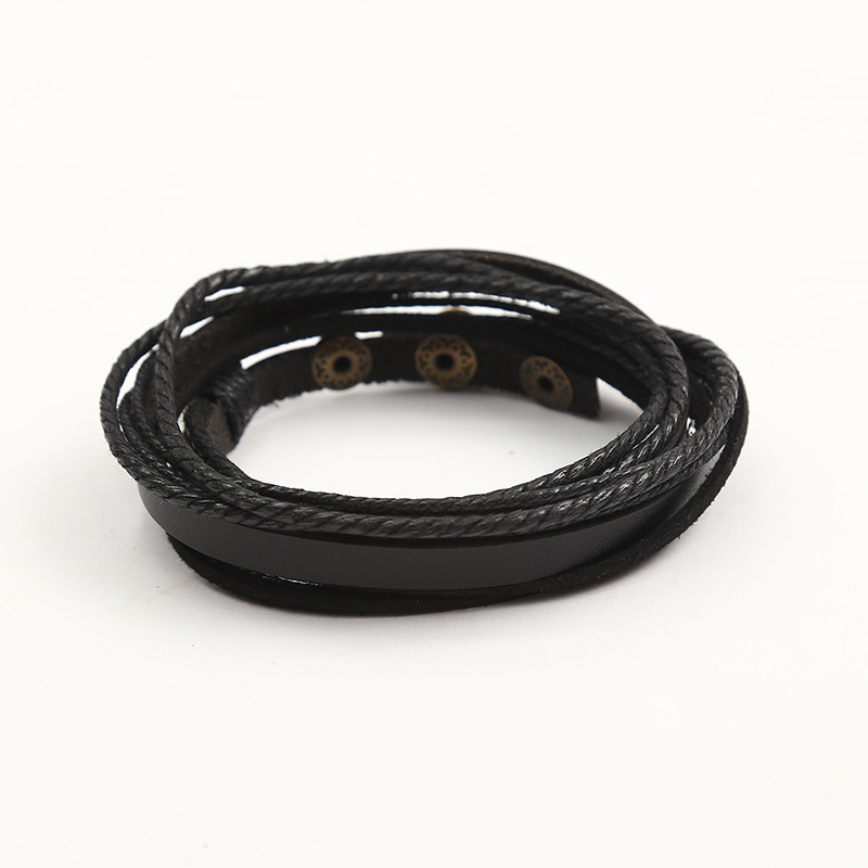 New retro ethnic style bracelet, fashionable and simple hand-woven bracelet, cowhide leather jewelry, unisex detail image 5