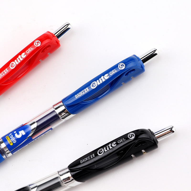 Bao Ke PC1909 red office signature pen, Nurse prescription pen, student gel pen, Press Gel pen 0.5 black Item Picture