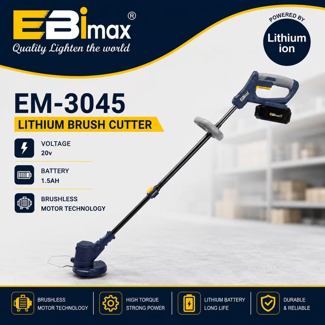 EM3045锂电割草松土一体机 草坪耕地松土工具 小型农具
