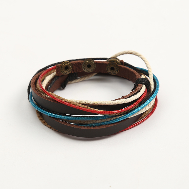 New retro ethnic style bracelet, fashionable and simple hand-woven bracelet, cowhide leather jewelry, unisex detail image 7