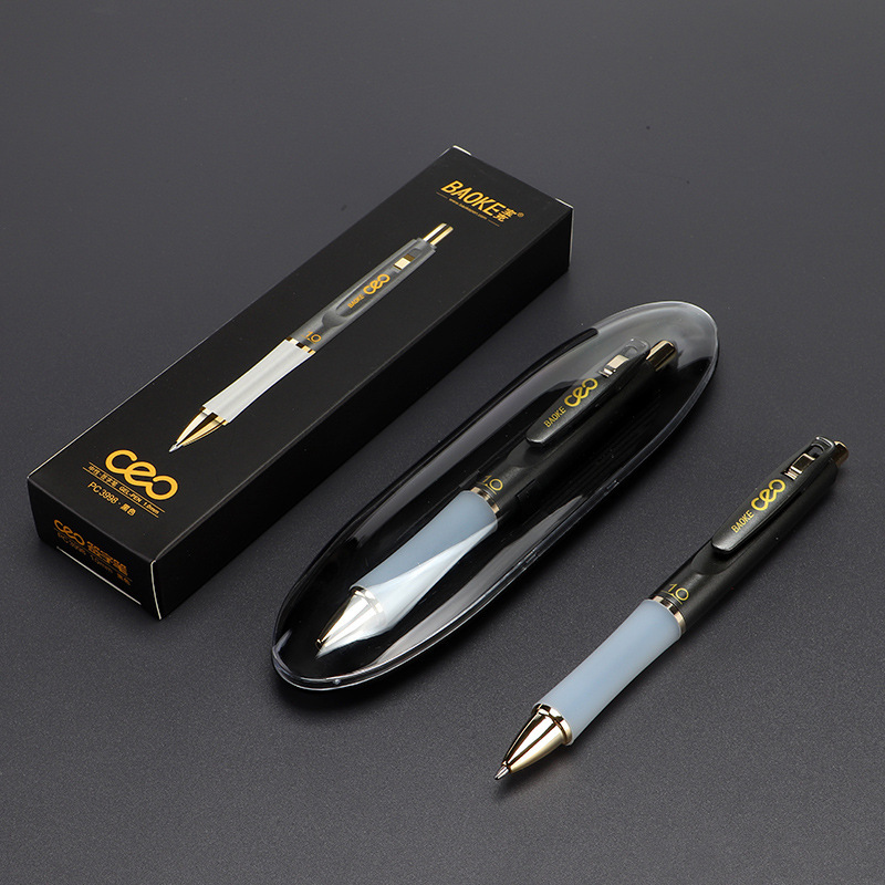 Bao Ke Black 1.0 Press gel Pen, large-capacity advertising pen, high-end business office signature pen, press gel pen Application Scenario