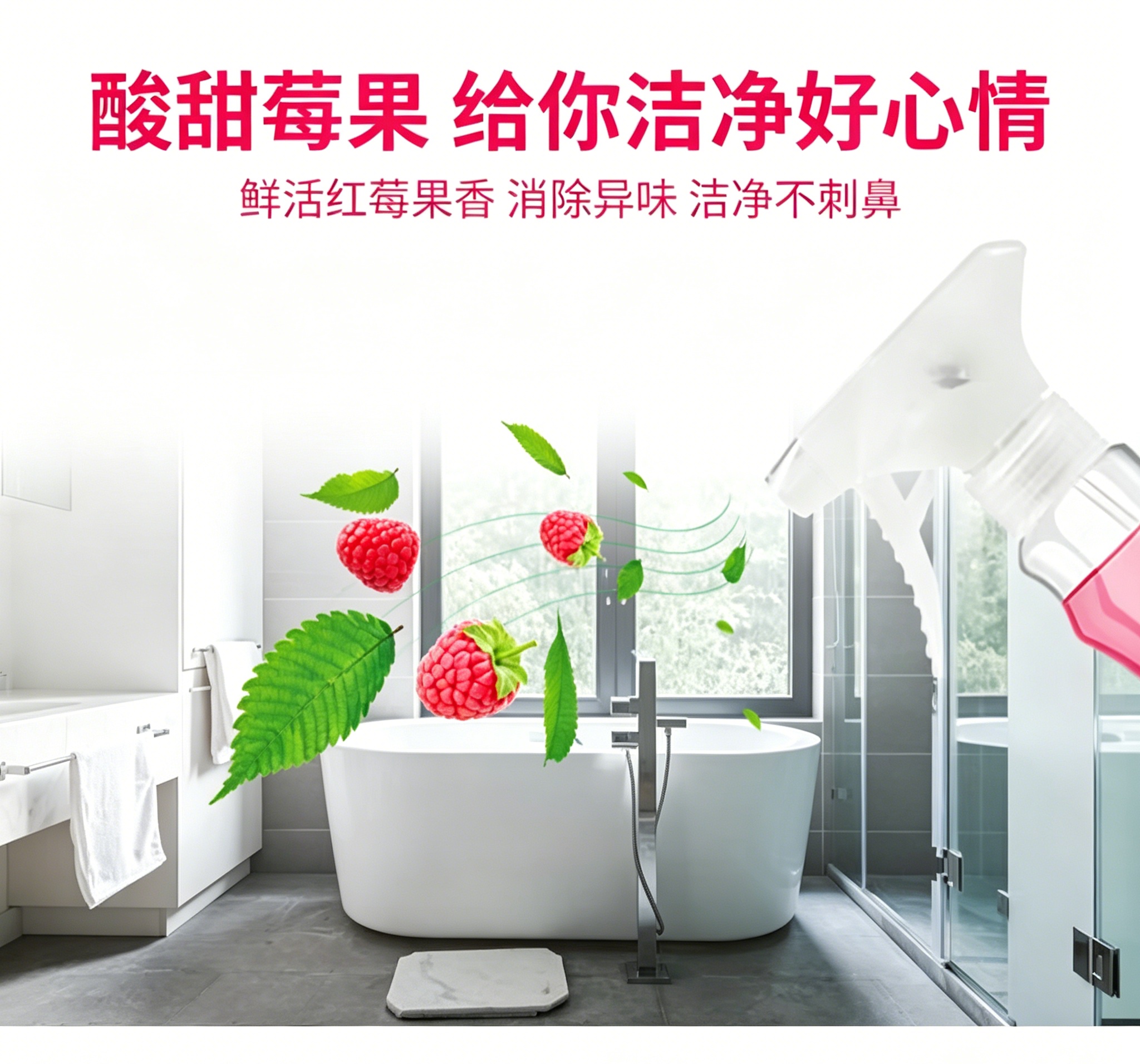 Free shipping! German imported Frosch bathroom cleaner, 500ml red berry vinegar bathroom cleaning spray Item Picture