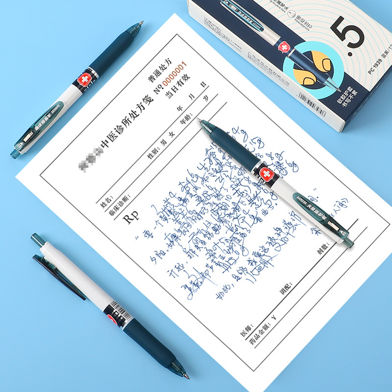 The Pok PC1939 ballpoint pen, a 0.5mm blue-black medical pen and prescription pen, can print lg details Picture