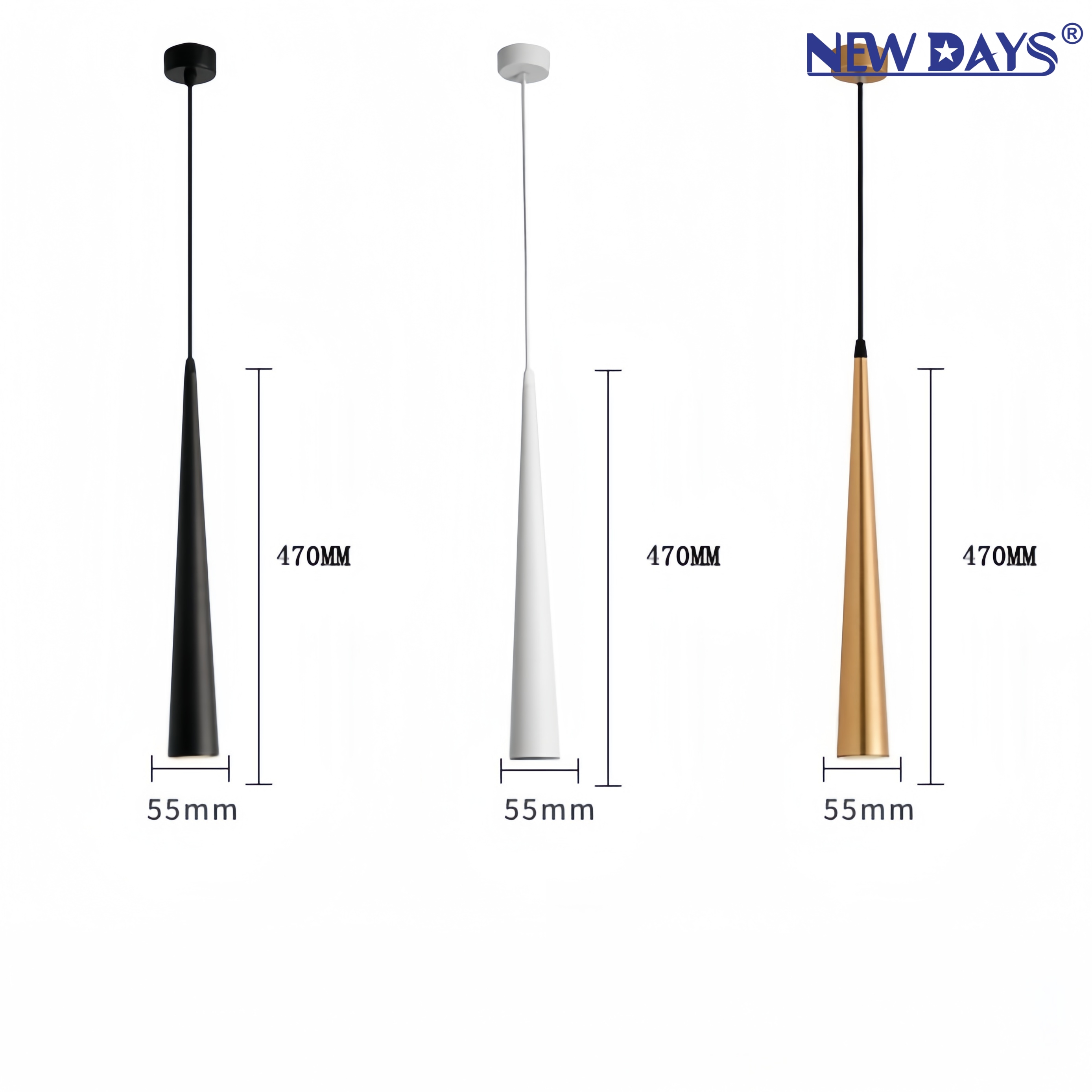 NEWDAYS brand cross-border new led hanging line chandelier, long single-head lamp for living room and dining room, simple and creative indoor aluminum material lamp small chandelier Item Picture
