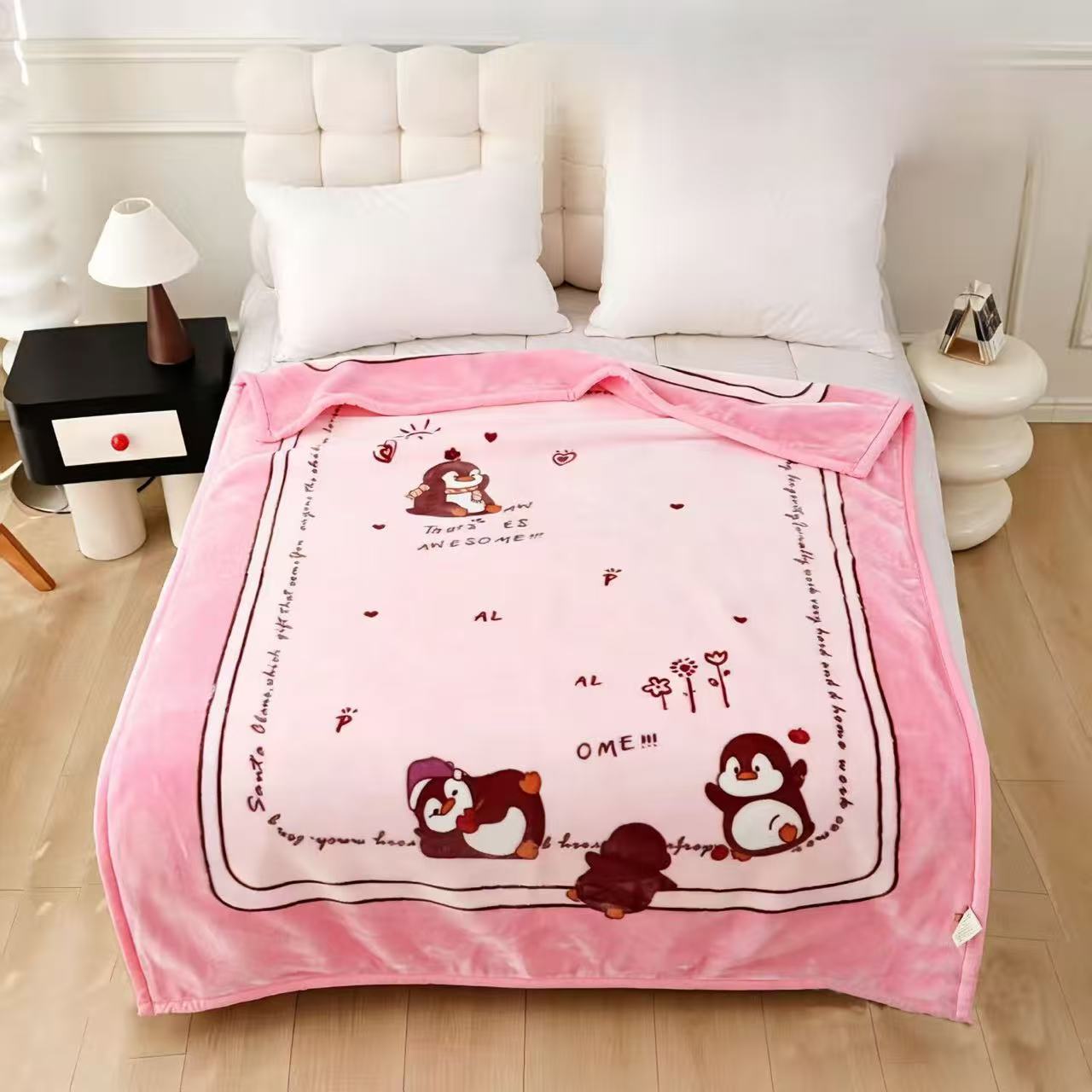 2026 New style mink fleece casual children's blanket, infant cloud children's blanket, cartoon air-conditioned baby thickened small cover blanket, student blanket, Christmas season blanket