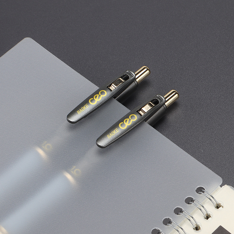 Bao Ke Black 1.0 Press gel Pen, large-capacity advertising pen, high-end business office signature pen, press gel pen details Picture