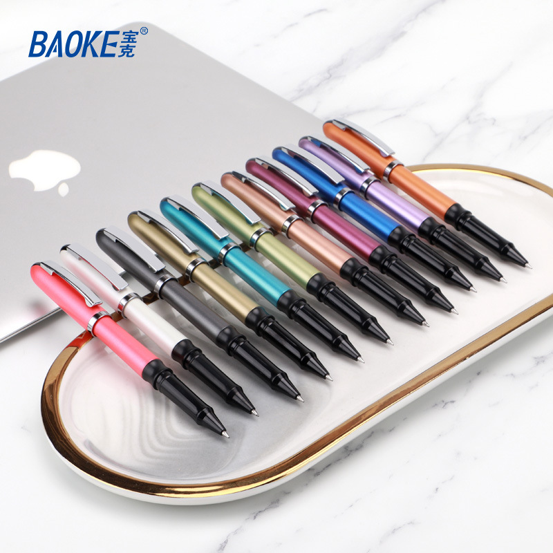 Baok 3518 high-end office and conference gift advertising signature pen, black business gel pen wholesale, can print Logo