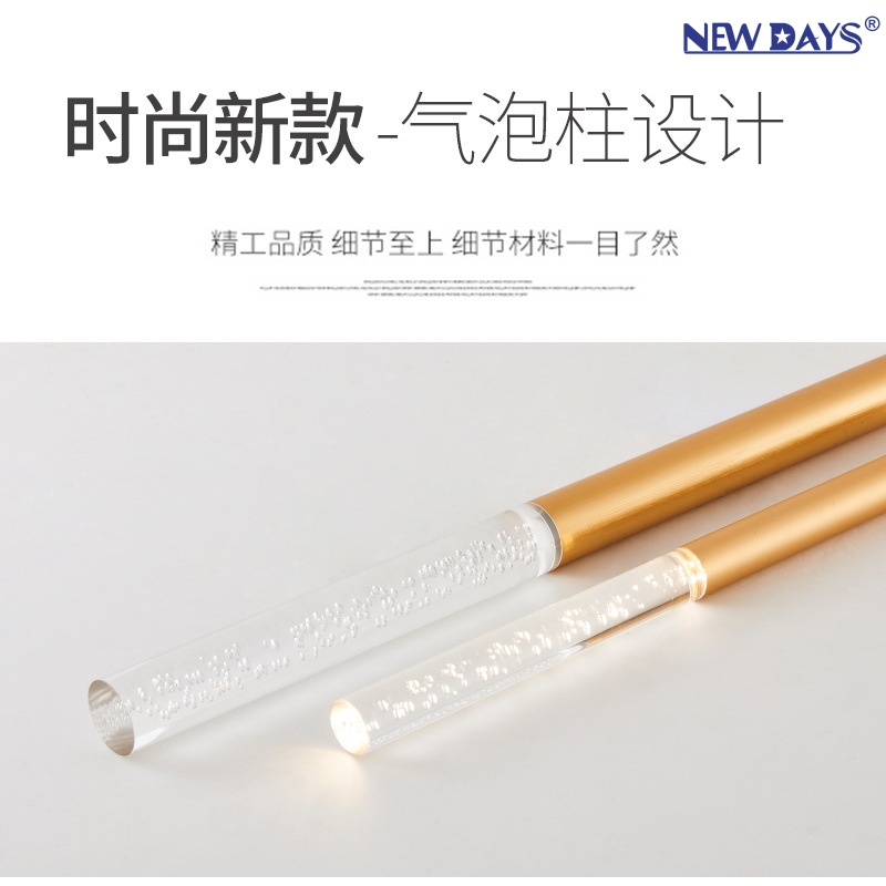 NEWDAYS brand cross-border new product led bubble hanging line lamp chandelier long tube single-head lamp, simple and creative indoor aluminum material lamp, small chandelier for living room and dining room Item Picture