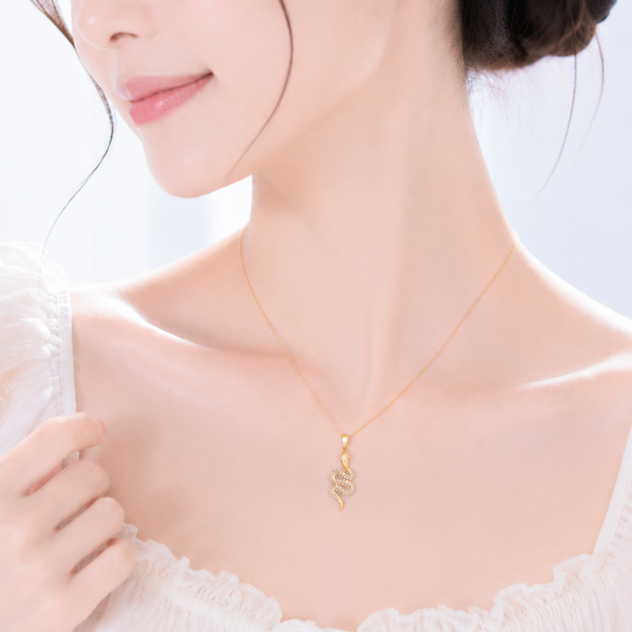 Nuevo nicho de diseño sentido personalidad serpiente collar moda versátil para las mujeres pic 8