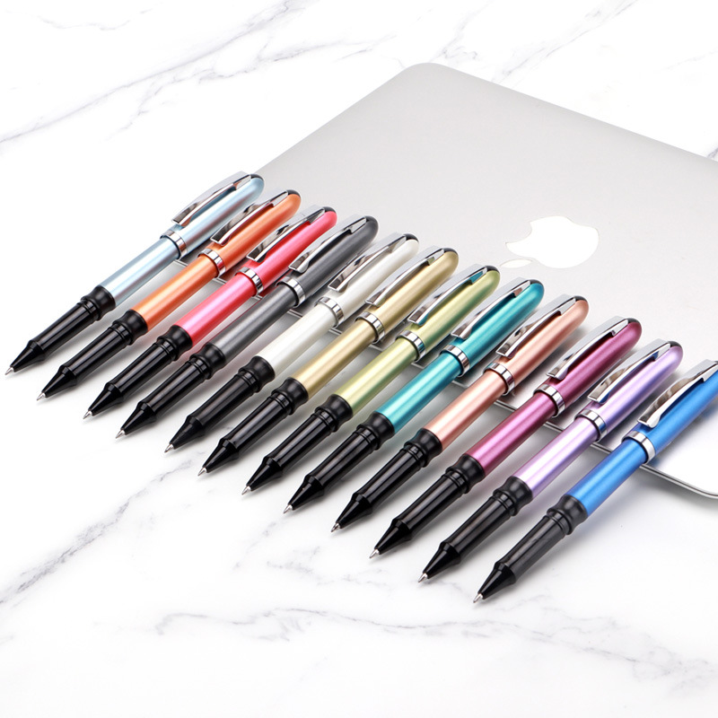 Baok 3518 high-end office and conference gift advertising signature pen, black business gel pen wholesale, can print Logo details Picture
