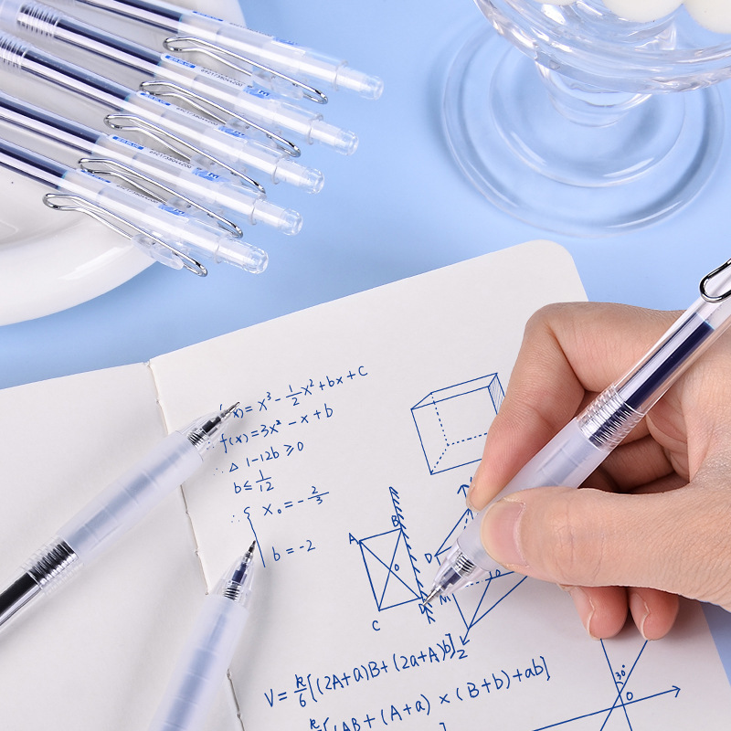 Bok 1960 Press Gel Pen, simple student quick-drying practice pen, signature pen, large capacity press pen, black pen Application Scenario