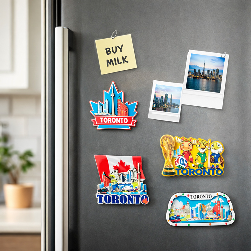 Customized two-layer wooden magnetic stickers for Canadian fridge magnets, city tourist souvenirs factory wholesale, production based on provided drawings and samples