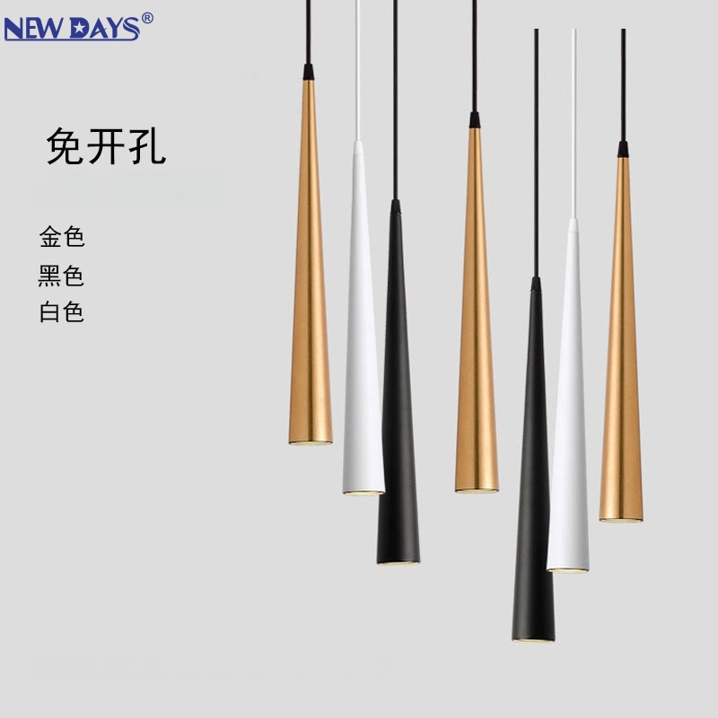 NEWDAYS brand cross-border new led hanging line chandelier, long single-head lamp for living room and dining room, simple and creative indoor aluminum material lamp small chandelier details Picture