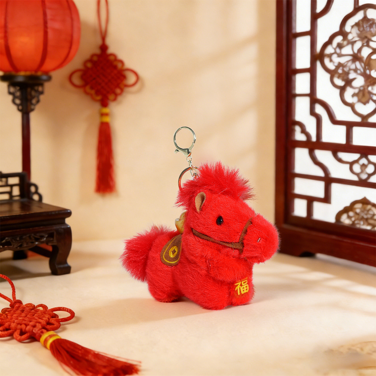 New Year's Products for 2026: Horse Year mascot, Little Horse Pendant, plush toy, small doll, doll, pendant, wholesale, cartoon plush accessories Application Scenario