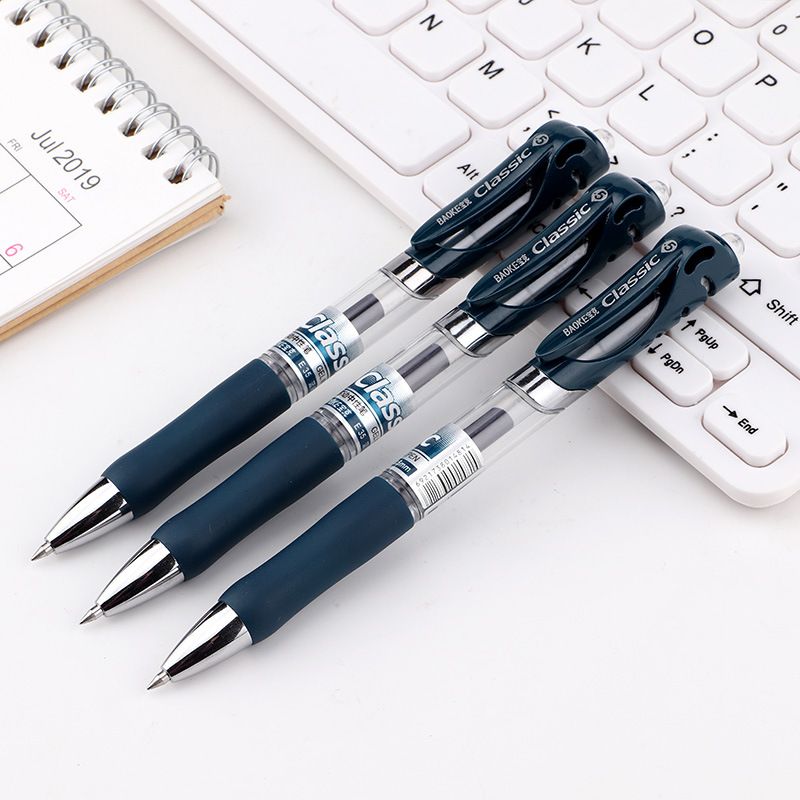 The Baok E35 student press the neutral pen 0.5 and the nurse prescription signature pen press the pen blue ink can print the LOGO details Picture